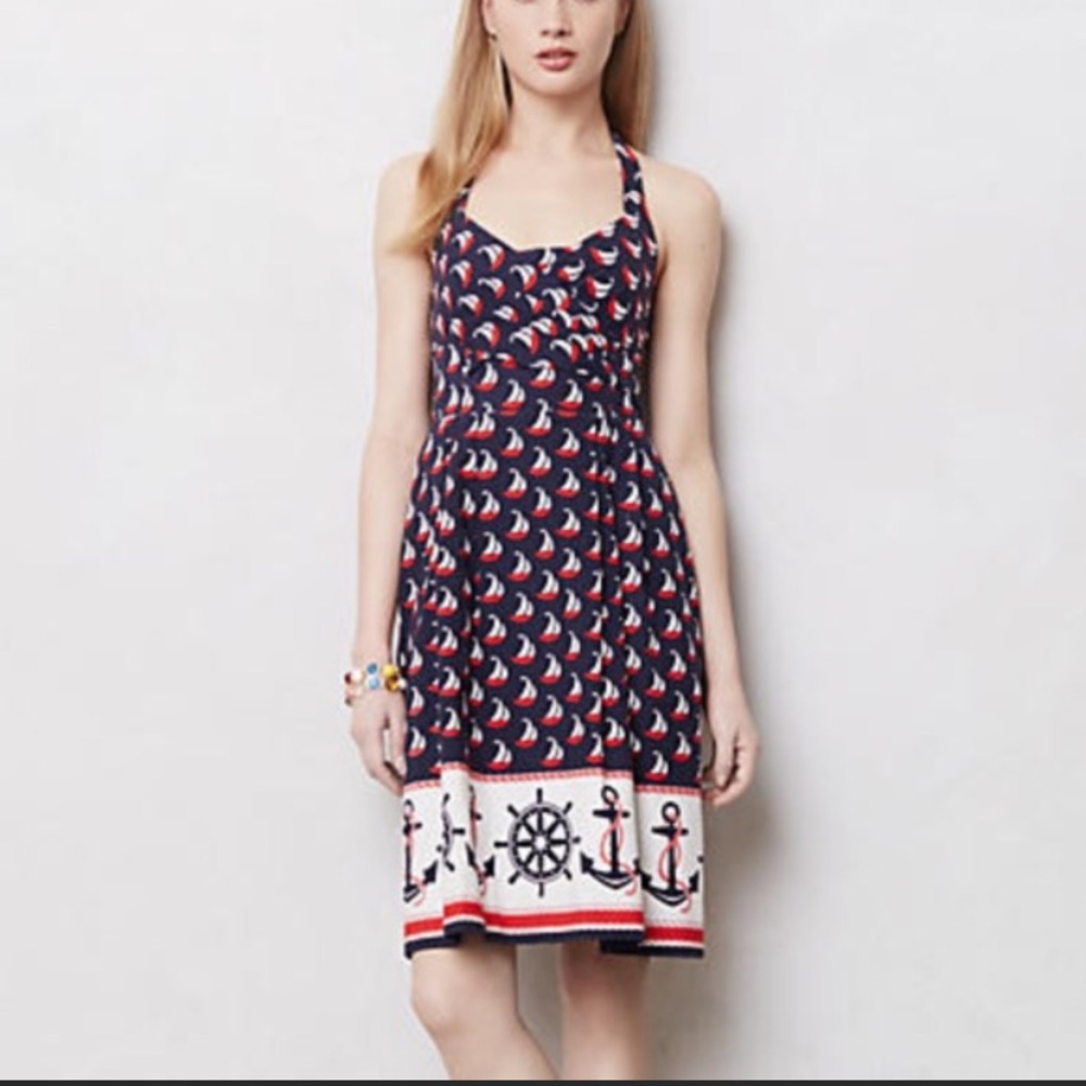 Anthropologie Windward Halter Dress